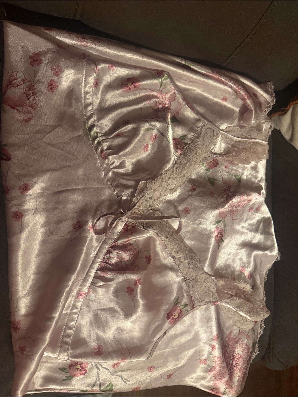 Apt. 9 Pink Floral Satin Lace-Trim Chemise